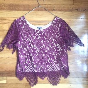 Burgundy lace blouse